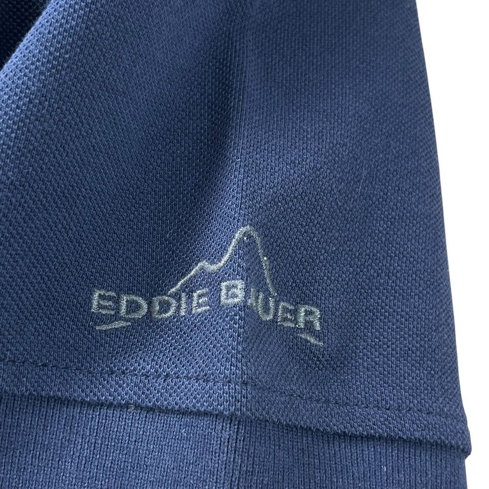 Disney Park Eddie Bauer Men's Medium Blue 100% Cotton Pique Polo Shirt WDI Patch - Picture 4 of 11